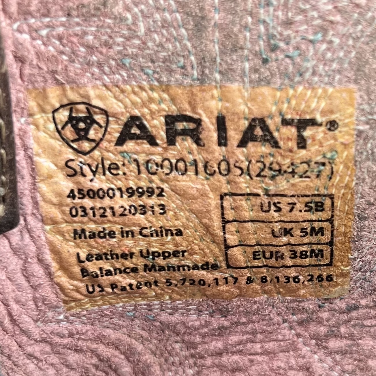 Ariat style tag