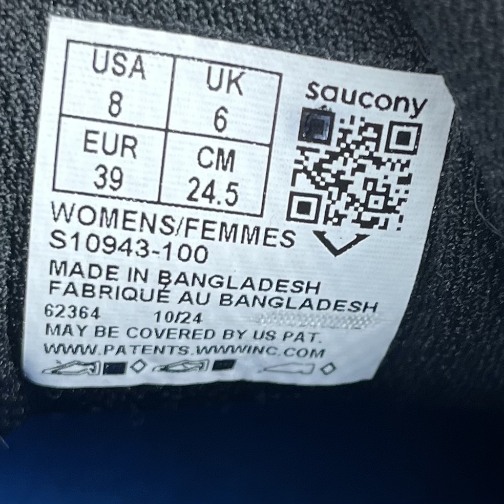 Saucony style tag