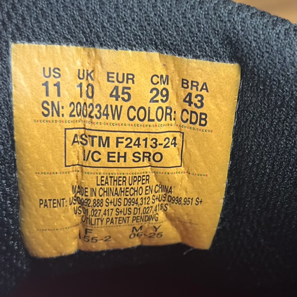 Skechers Work style tag