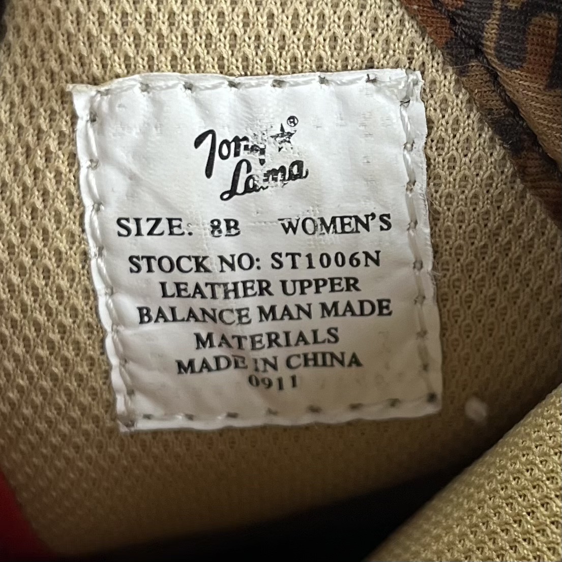 Tony Lama style tag
